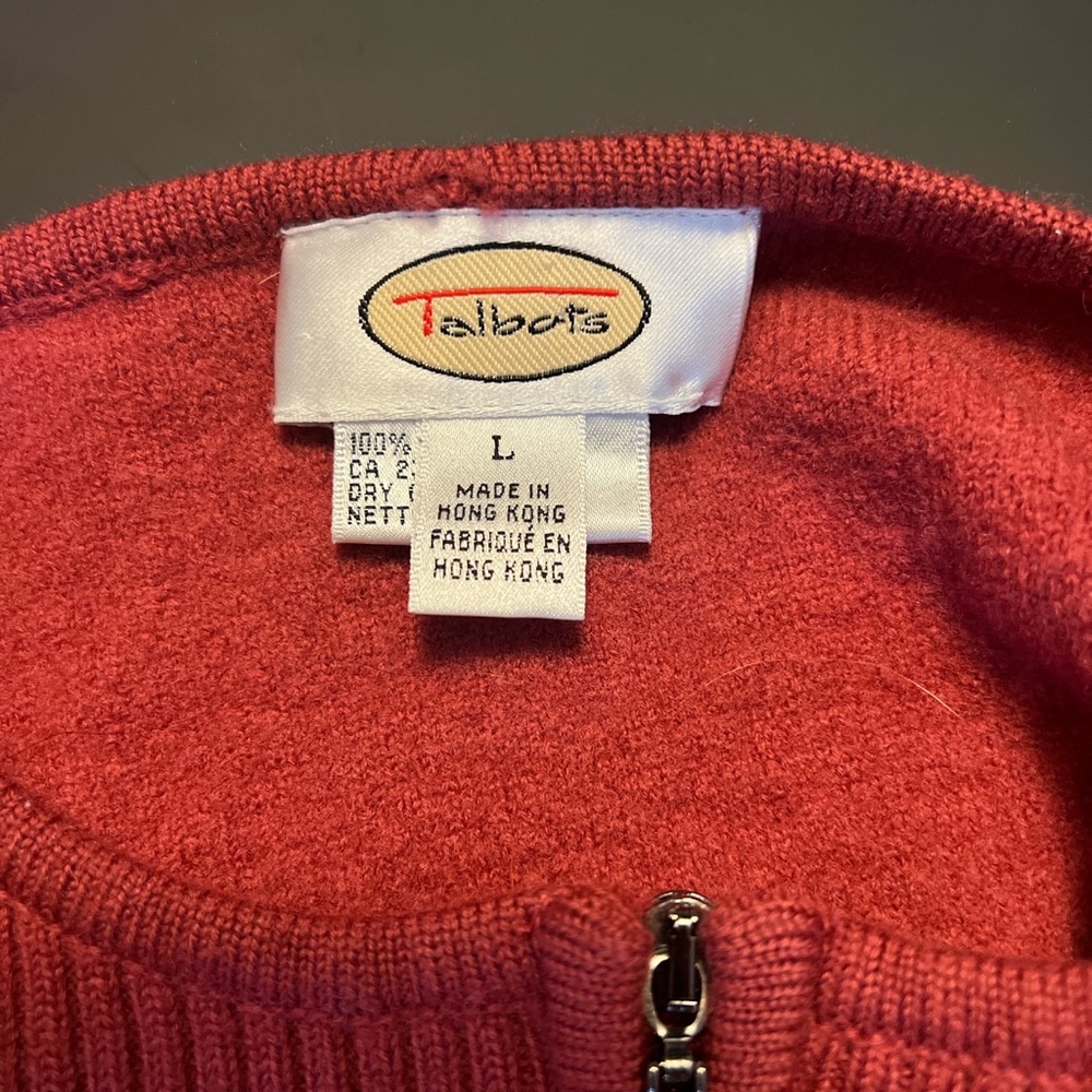 Talbots Ribbed Zip Up Sweater - Picture 3 of 4